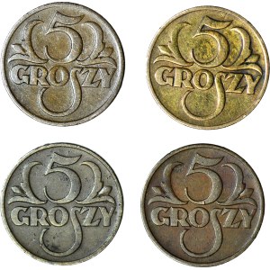 5 groszy 1928, 1931, 1935 i 1936