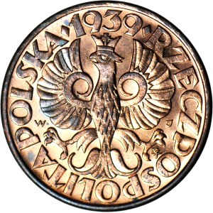 5 groszy, 1939, mint, red