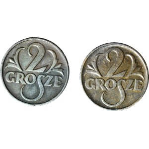 2 grosze coins from 1936 and 1937