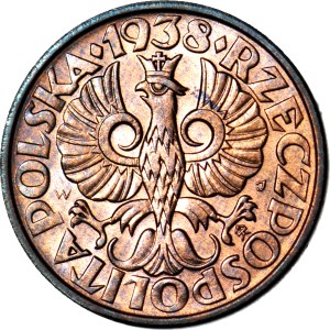 2 grosze, 1938, mint, red