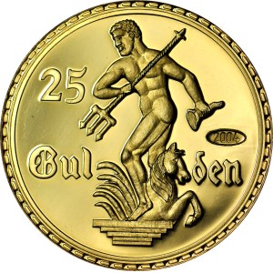R-, WMG, 25 guilders, 1930–2004, Neptune, mint-quality .999 silver, weight 15.04 g.