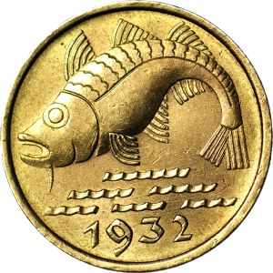 Free City of Gdańsk, 10 pfennigs, 1932, Cod, mint proof