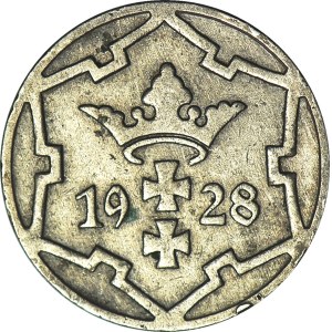 Wolne Miasto Gdańsk, 5 fenigów 1928, rzadki rocznik