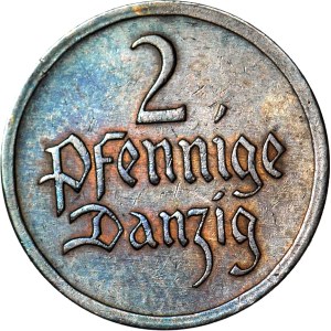 Free City of Gdańsk, 2 pfennigs, 1926, nice