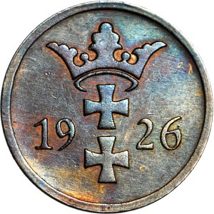 Free City of Gdańsk, 2 pfennigs, 1926, nice