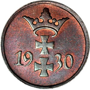 Free City of Gdańsk, 1 pfennig, 1930, very nice