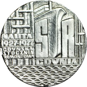 Medal, 50th Anniversary of the Gdynia Ship Repair Yard, 1977, SILVER, 36 grams