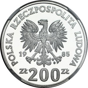 200 zlotych, 1985, Polish Maternity Hospital, MN, Proof, Reversed Mint Mark MW