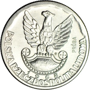 10 Złoty 1968 – 25 Jahre Volksarmee Polens, PROBE – auf der Vorderseite, NICKEL