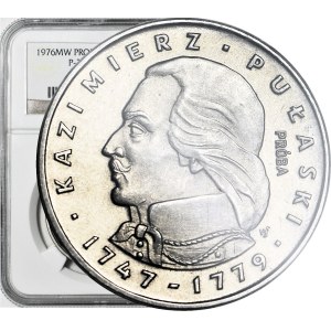 100 zlotych, 1976, Kazimierz Pułaski, profile, PROOF, NICKEL