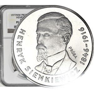 100 zlotych, 1977, Henryk Sienkiewicz – half-profile, TRIAL, NICKEL