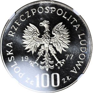 100 zlotych, 1977, Henryk Sienkiewicz – half-profile, TRIAL, NICKEL