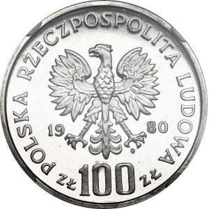 100 zlotys 1980, Jan Kochanowski – avec collerette, ESSAI EN NICKEL