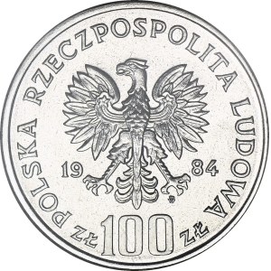100 zlotych, 1984, Wincenty Witos, Proof, Nickel
