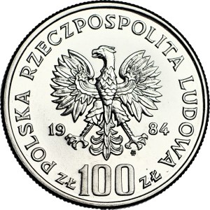 100 zlotych, 1984, Wincenty Witos, Proof, Nickel