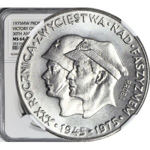 200 zlotys 1975 XXXe anniversaire de la victoire, Soldats, ÉPREUVE EN NICKEL
