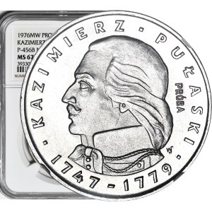 500 zlotych, 1976, nickel, Kazimierz Pułaski – profile, gold proof, nickel