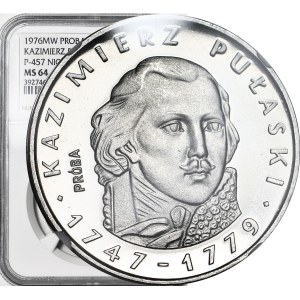500 zlotys, 1976, Kazimierz Pułaski, de face, ÉPREUVE, NICKEL