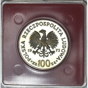 100 zlotych, 1973, SILVER - Nicolaus Copernicus, small head