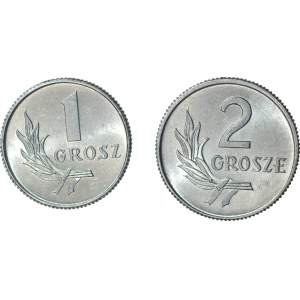 1 i 2 grosze 1949, mennicze, piękne