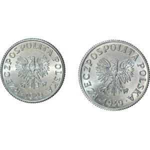 1 i 2 grosze 1949, mennicze, piękne