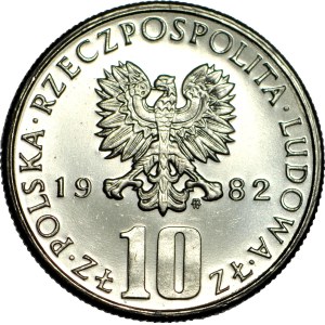 RR, 10 zlotych, 1982, Bolesław Prus, PROOFLIKE
