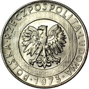 20 zlotych, 1973, skyscraper and ears of grain, mint