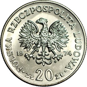 20 zlotých, 1974, Nowotko, mincovna