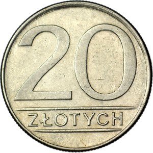 20 zlotych, 1986, DESTRUKT, stamp worn away