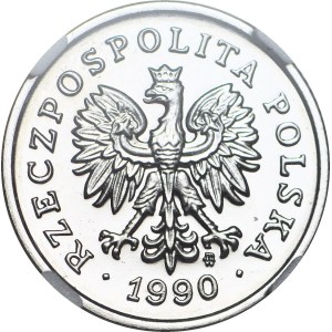 5 groszy 1990, wyśmienite, PRÓBA, NIKIEL