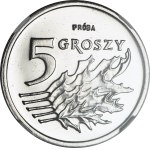 5 groszy 1990, wyśmienite, PRÓBA, NIKIEL