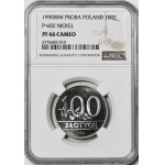 100 zlotych 1990, FIRST TRIAL COIN OF THE THIRD REPUBLIC OF POLAND FEATURING A CROWNED EAGLE, NICKEL TRIAL