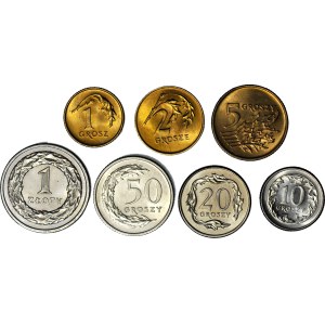 Year 1992, set of circulation coins, mint-struck, 7 pieces