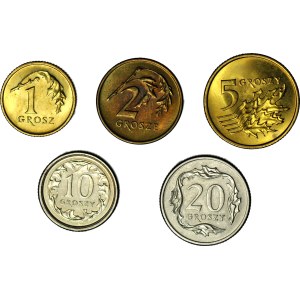 2002 series, set of circulation coins, mint-quality, 5 coins
