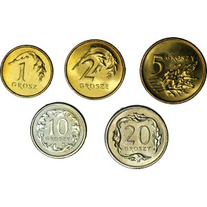 2004 series, set of circulation coins, mint-quality, 5 coins