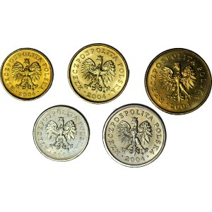 2004 series, set of circulation coins, mint-quality, 5 coins