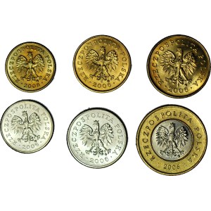 2006 series, set of circulation coins, mint-struck, 6 coins