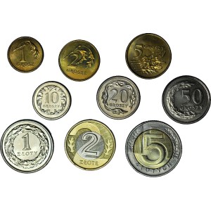 Anno 2009, set di monete circolanti, coniate, 9 pezzi