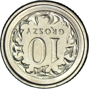 R-, 10 groszy 2003, mint proof, 180-degree reverse