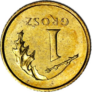 R-, 1 grosz 2005 mint proof, 180-degree reverse