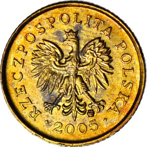 R-, 1 grosz 2005 mint proof, 180-degree reverse