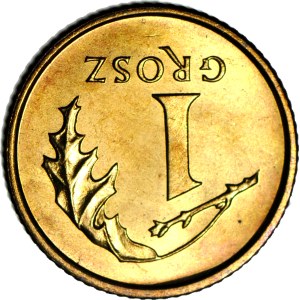 RR-, 1 grosz 1999 mint proof, 180-degree reverse