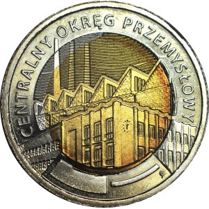 RR-, 5 zlotych 2017, Central Industrial Region, DESTRUKT – spilt core on the obverse
