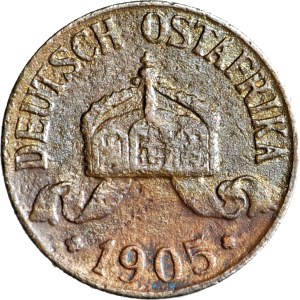 Germany, German East Africa, 1/2 heller 1905 J