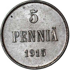 Finland / Russia, Nicholas II, 5 pennies 1915, mint