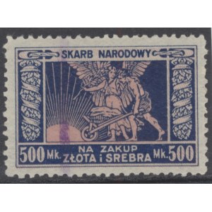 Skarb Narodowy, 500 Marek 1920-24, Na zakup złota i srebra, niebieska - różowe postacie