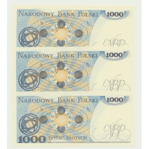 1 000 zlotých, 1982, Mikolaj Kopernik, séria ET, 3 ks, po sebe idúce čísla