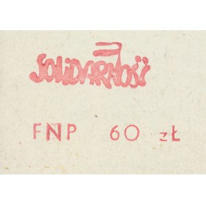 Solidarność, Cegiełka 60 zł 1984, FNP, duży format, b. rzadka