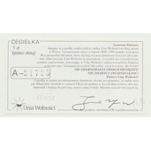 1 zloty commemorative coin (post-1995), Series A 21725, Freedom Union Election Fund