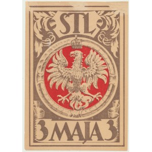 Cegiełka patriotyczna - plakat, Towarzystwo Szkoły Ludowej (TSL), 3 MAJA, B-D